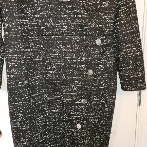 NWT Ann Taylor Heavy Knit Dress 14 Salt n Pepper - Picture 4 of 6
